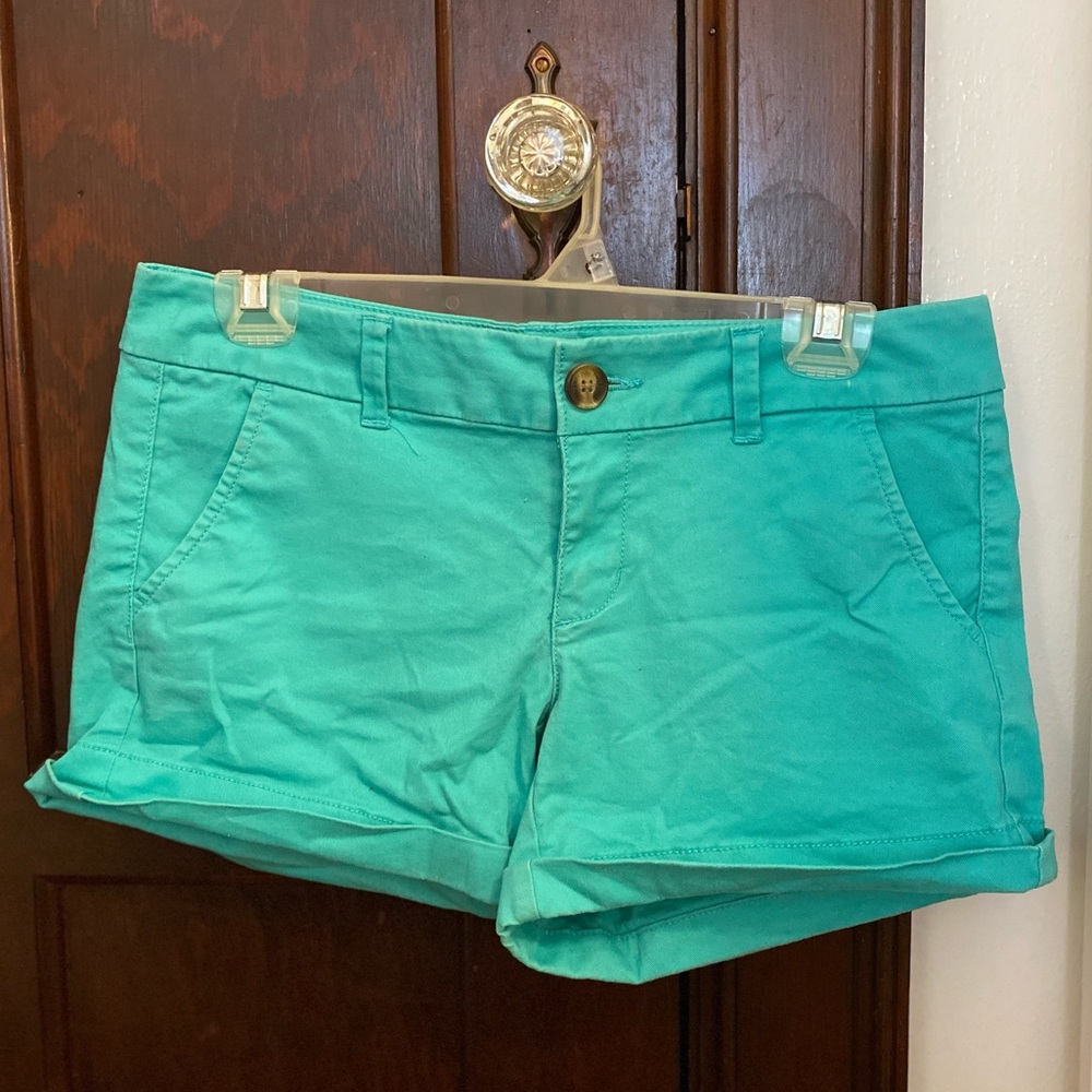 American Eagle Stretch Shorts in Aqua Green